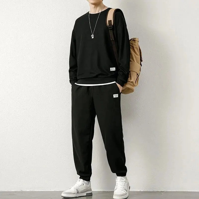 Men's Spring Long Sleeve Round Neck Tracksuit