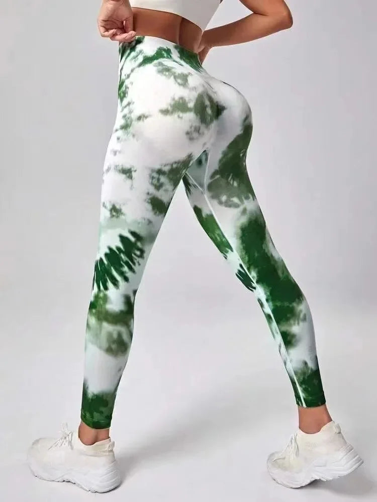 Leggings de sport fluorescents push-up pour femmes