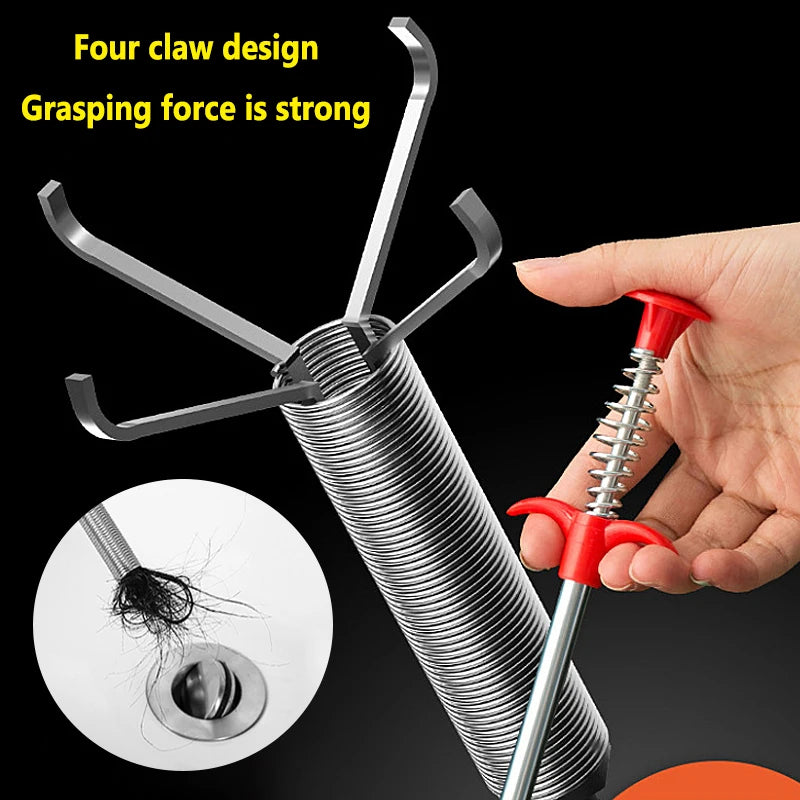 Four-Claw Plumbing Dredger for Hair and Clogging Removal