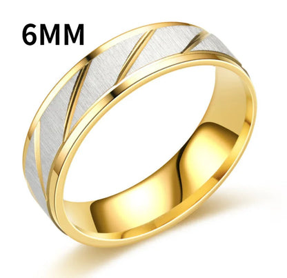Bagues de couple à motif de vague unique - Bague en acier inoxydable de haute qualité, cadeau pour couple