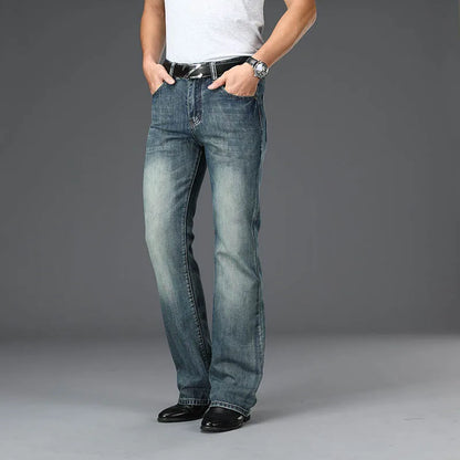 Classic Flared Boot Cut Denim Jeans for Men