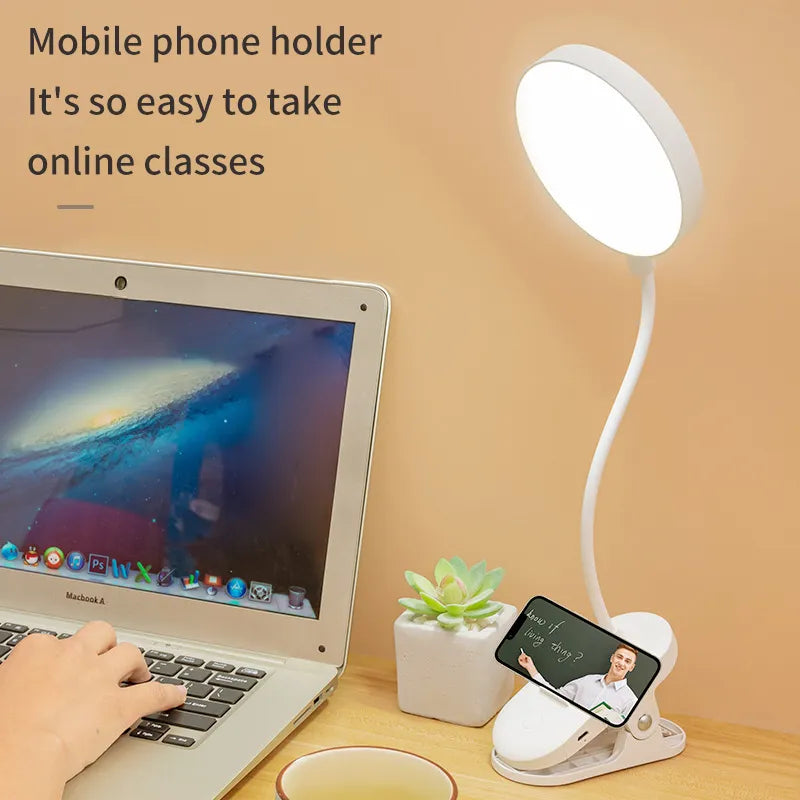 Lampe de bureau USB LED tactile à clipser