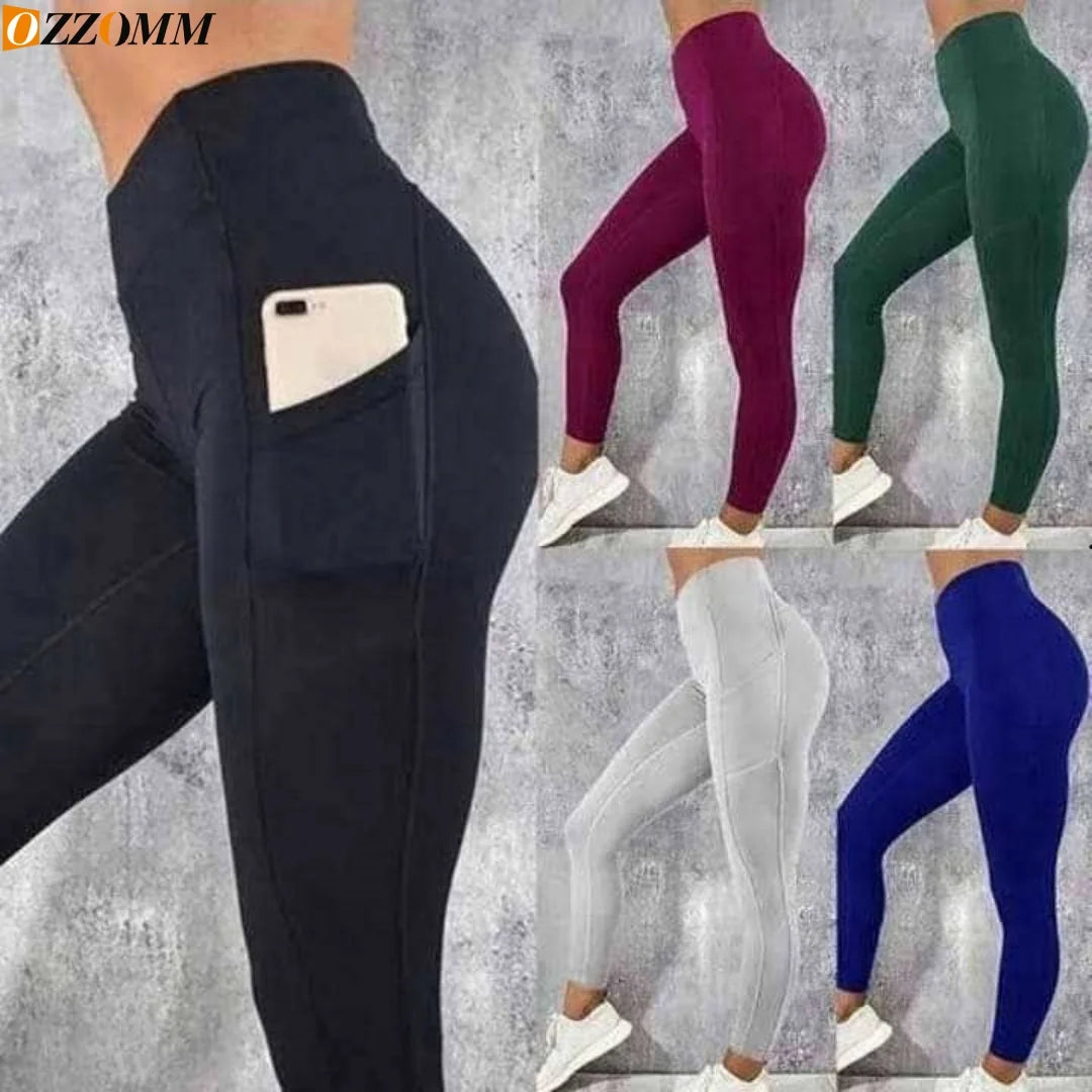 Plus Size High-Waist Yoga Pants with Pockets