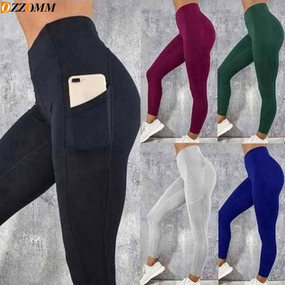 Pantalon de yoga taille haute avec poches grande taille