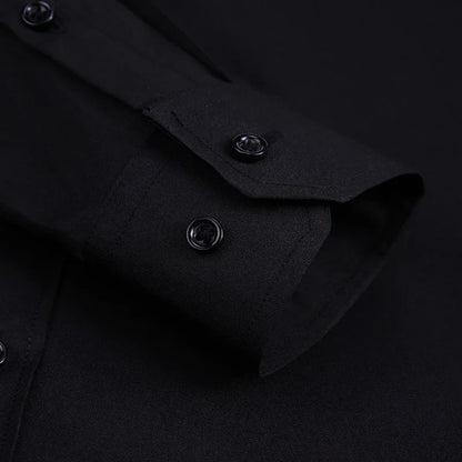 Einfarbiges Businesshemd aus Baumwolle 5XL-6XL