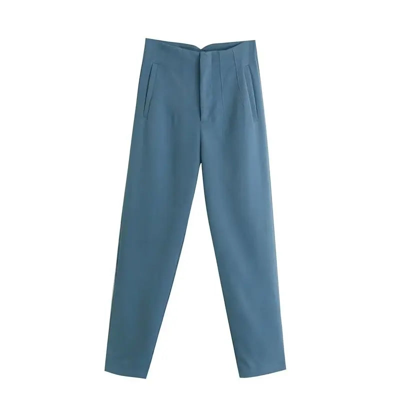 Vintage High Waist Straight Pants for Women