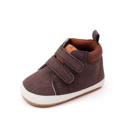 Chaussures pour bébé garçon en PU souple de haute qualité avec semelle antidérapante