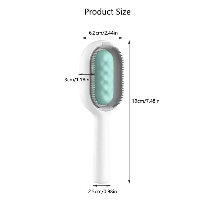 Doppelseitige Haarentfernungs-Massagebürste für Haustiere