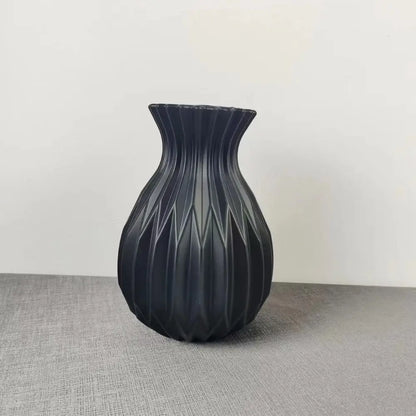 Moderne weiße Blumenvase aus Kunststoff, nordische Dekoration