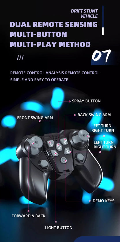 Spray Twisting Stunt RC Car - Six-Wheel Toy