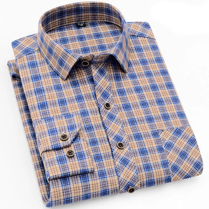 Langarm-Slim-Hemd aus Baumwolle für Herren