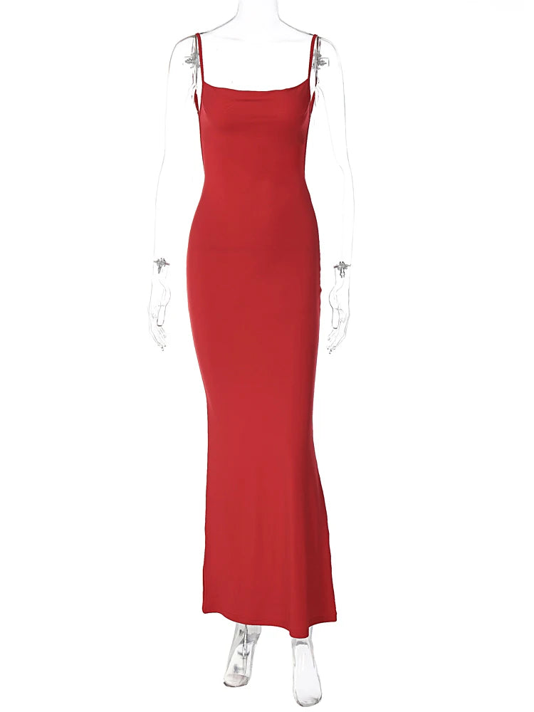 Elegant Backless Sleeveless Bodycon Maxi Dress