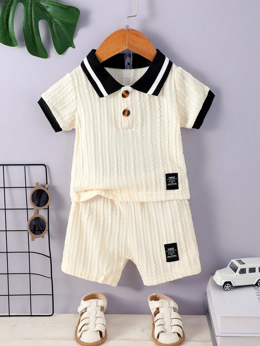 College Style Baby Polo and Pants Set