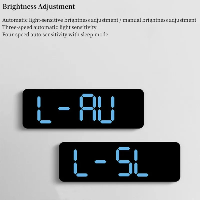 9 Zoll große digitale Wanduhr, USB-betrieben, Temperatur- und Feuchtigkeitsanzeige, Woche, automatischer Dimmer, DST, Tischuhr, 12/24 Stunden, elektronischer LED-Wecker