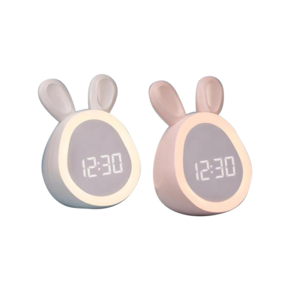 Cute Rabbit LED Alarm Clock with Night Light for Kids