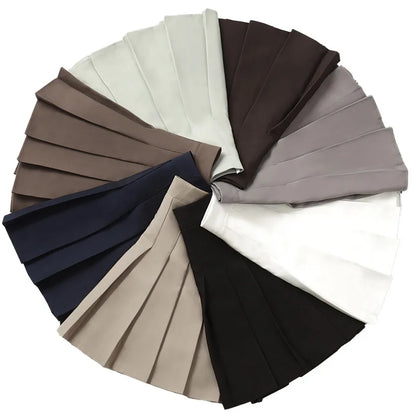 Brown High Waist Pleated Mini Skirt