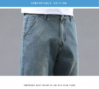 Plus Size Vintage Denim Ankle-Length Harem Pants