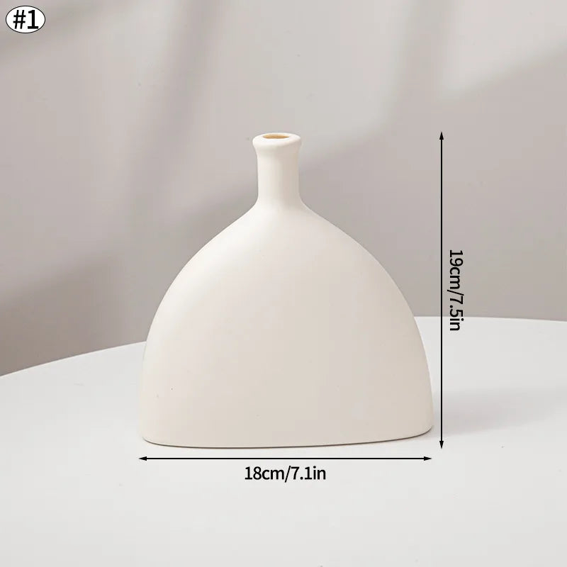 Kreative weiße minimalistische Vase für Blumendekoration