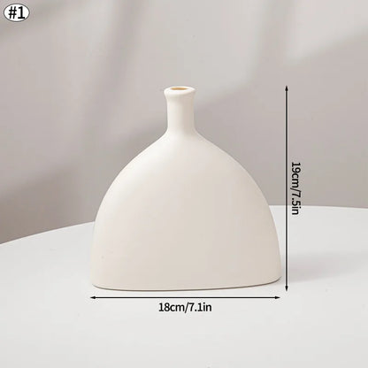 Vase minimaliste blanc créatif pour la décoration florale