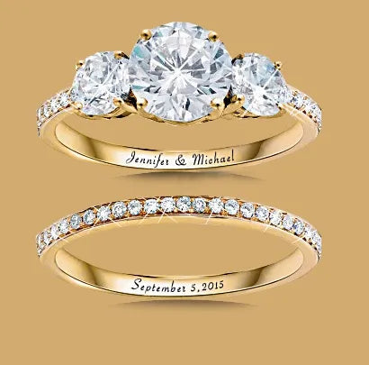 Women's Cubic Zirconia Wedding Rings Set