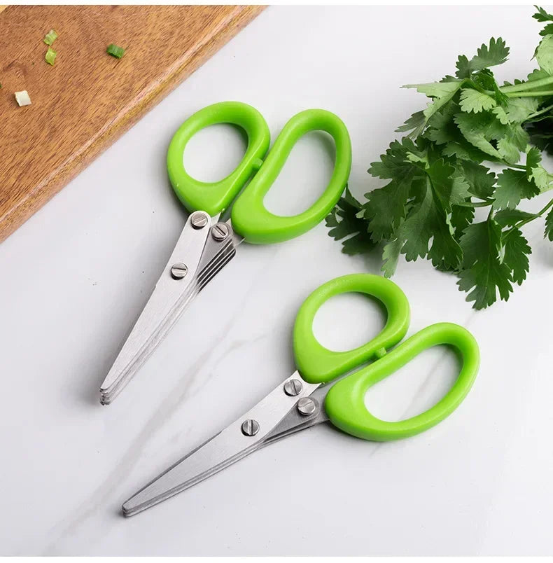 Multi-functional Stainless Steel 3/5 Layer Kitchen Scissors Pepper Cooking Tool