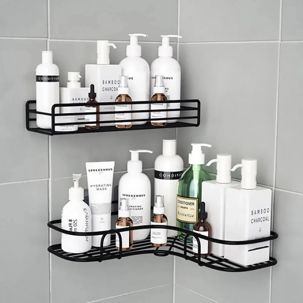 No-Drill Corner Toilet Storage Rack - Wall-Mounted Bathroom Shelf