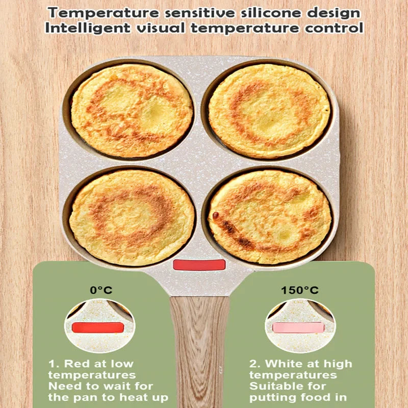 Omelettpfanne mit 4 Löchern und Deckel – vielseitiger Frühstückszubereiter