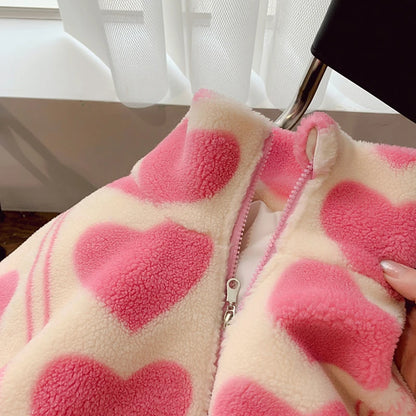 Plüschige warme Winterjacke für Mädchen