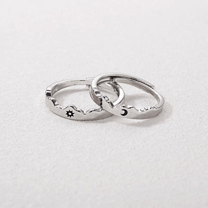 2Pcs Simple and Elegant Moissanite Platinum Wedding Rings