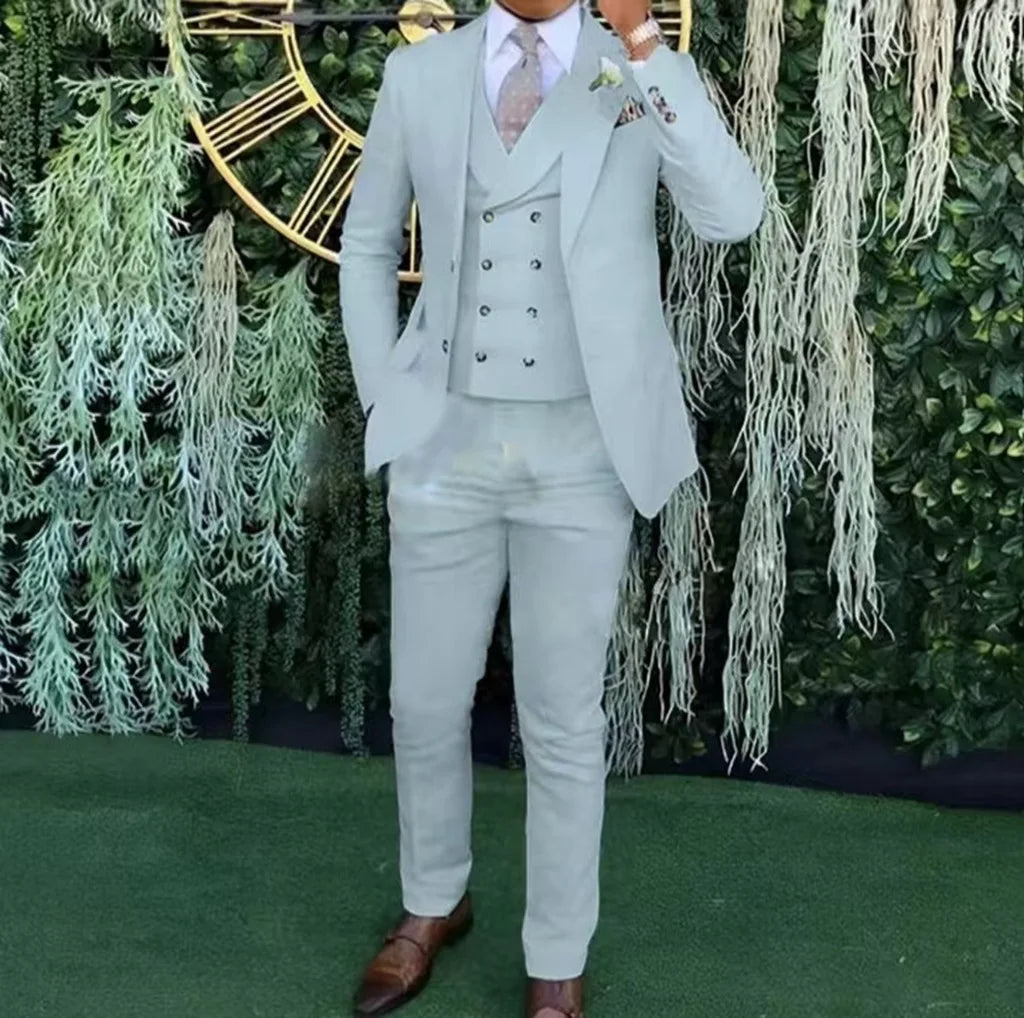 Weddings & Business Men's Slim Fit 3-Piece Suit