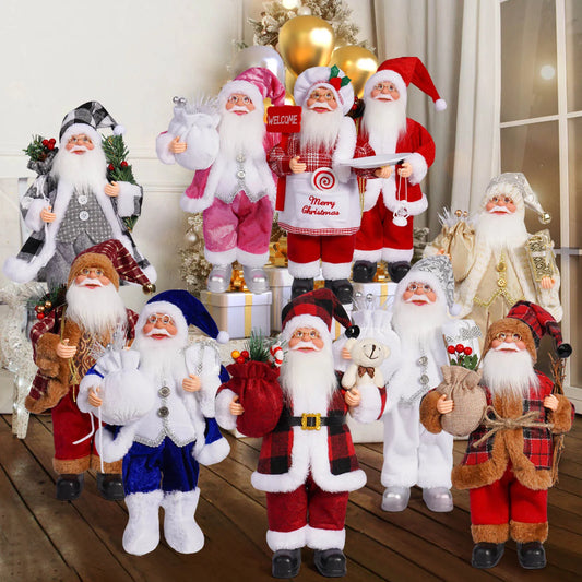 12 Zoll große stehende Weihnachtsmannfigur als Dekoration