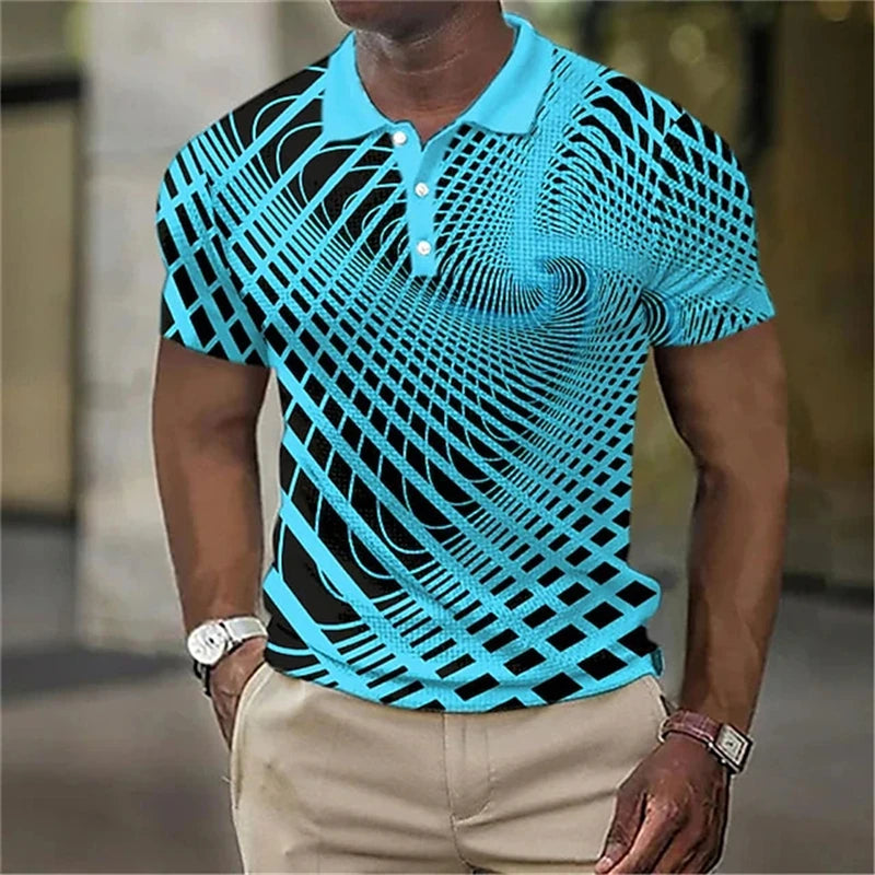 Poloshirt mit 3D-Druck „Optical Illusion“ für Herren