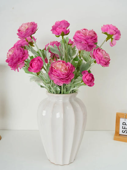 Simulation Flocking 3-Head Peonies Flower Branch