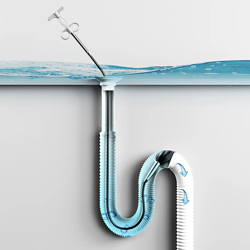 Snake Spring Pipe Bathroom Hair Cleaning Tool