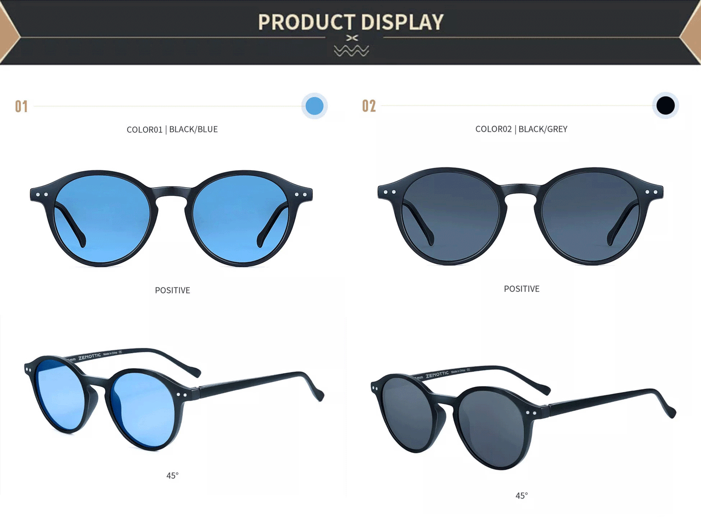 Unisex UV400 Retro Runde Sonnenbrille