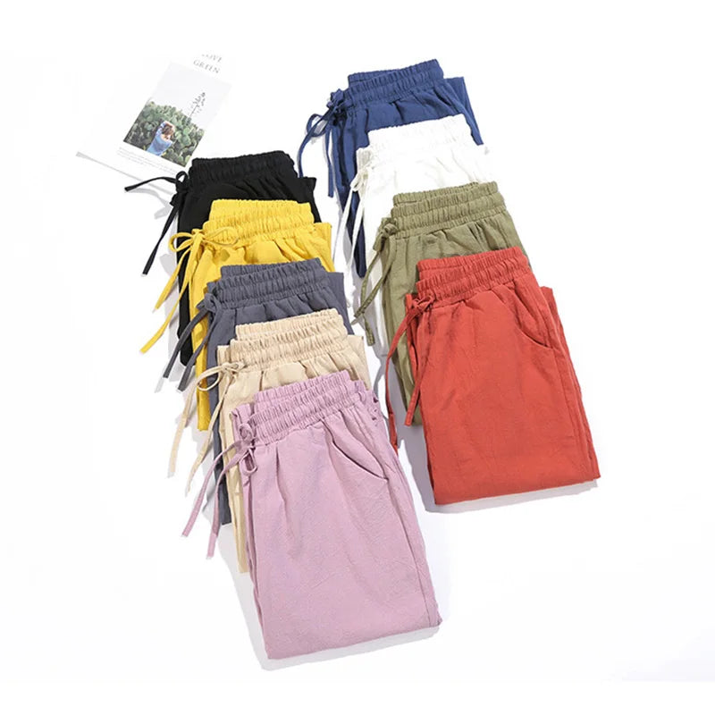 Women's Spring Summer Elastic Waist Harem Pants