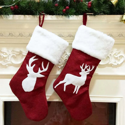 Elk & Deer Print Christmas Stockings