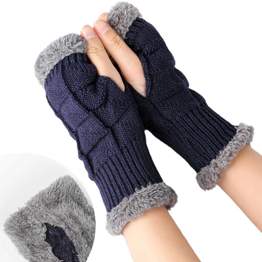 Fingerlose Armstulpen aus Fleece-Strick für Damen