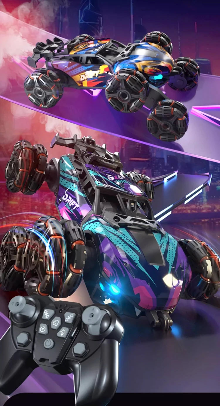 Spray Twisting Stunt RC Car - Six-Wheel Toy