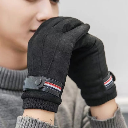 Winter-Fingerhandschuhe aus Wildleder für Herren