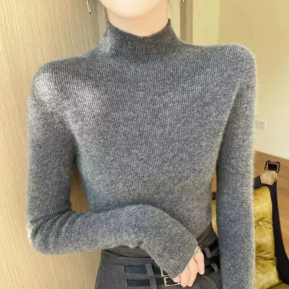 Women's Slim Fit Autumn Winter High Collar Sweater