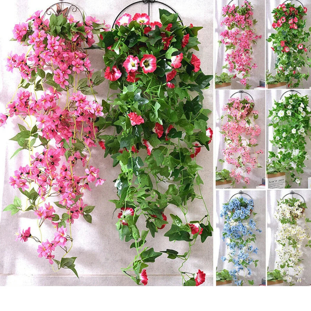 Artificial Morning Glory Vines for Indoor & Outdoor Decor