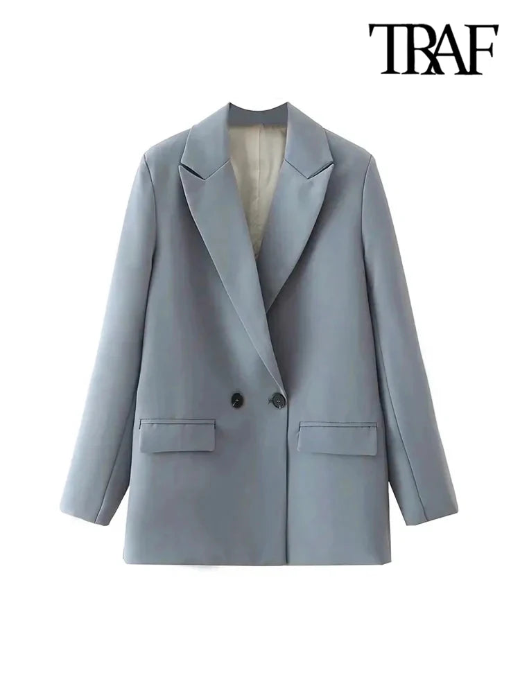 Stylischer zweireihiger Vintage Blazer für Damen