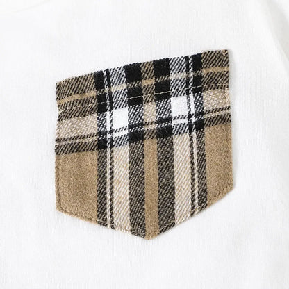 Baby Boy Cotton Tee and Plaid Shorts Set