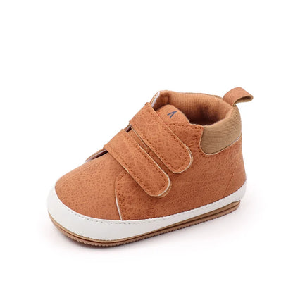 Chaussures pour bébé garçon en PU souple de haute qualité avec semelle antidérapante