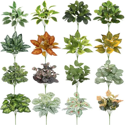 Artificial Tortoiseshell Leaf Dieffenbough Plant Decor