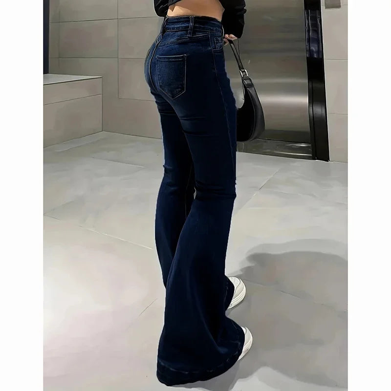 Women's High Waist Bootcut Denim Flared Jeans