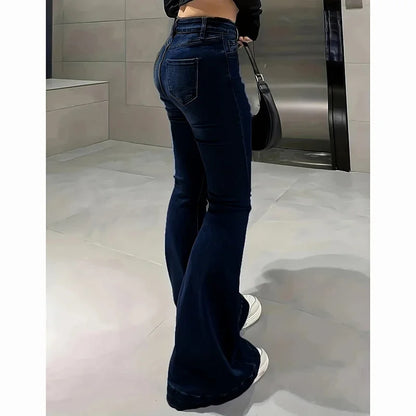 Women's High Waist Bootcut Denim Flared Jeans