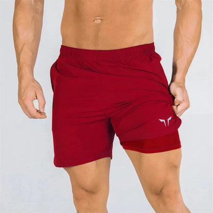 Men's Double-Layer Quick-Dry Fitness Shorts