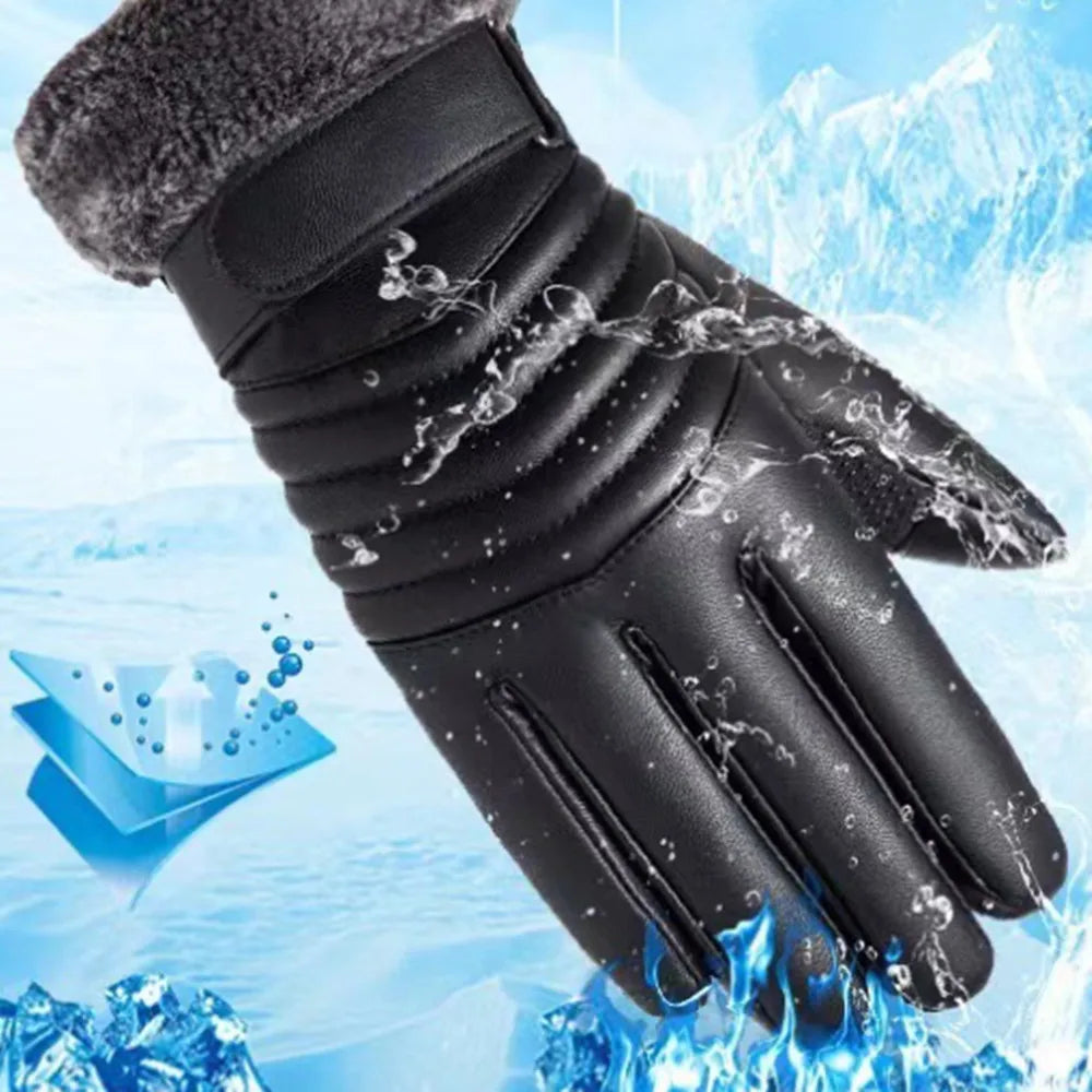 Winter Fur Insulated Gloves for Men